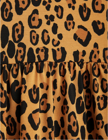 ★BASIC★mini rodini ミニロディーニ Basic leopard dress TENCEL™ Beige