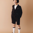 ★30%OFF★kihanan別注限定セットアップ kh01★nunuforme ヌヌフォルム ジャージーコクーンジャケット&クロスタックハーフパンツ BLACK