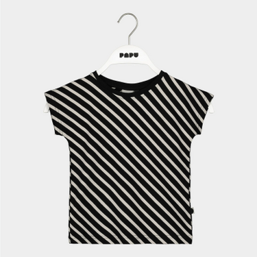 ★40%0FF★PAPU パプ STRIPE T-TOP KID BLACK/SAND 20500
