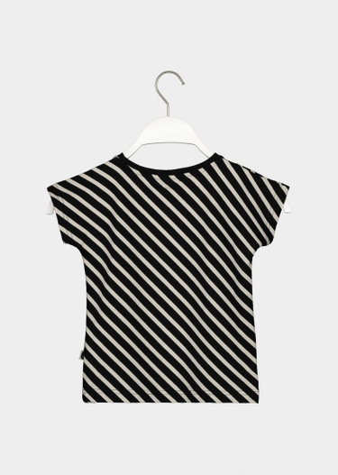 ★40%0FF★PAPU パプ STRIPE T-TOP KID BLACK/SAND 20500
