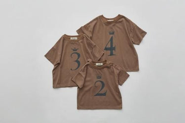 ★BASIC★eLfinFolk エルフィンフォルク Number Tee for Birthday cocoa brown elf-555J02