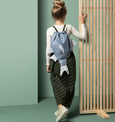 Donfisher ドンフィッシャー Blue Silver Biddy Kid Backpack Blue クロサギ  魚バックパック リュック