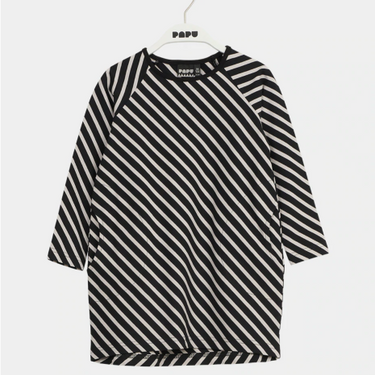 ★40%OFF★PAPU パプ STRIPE TUNIC KID BLACK SAND 20163
