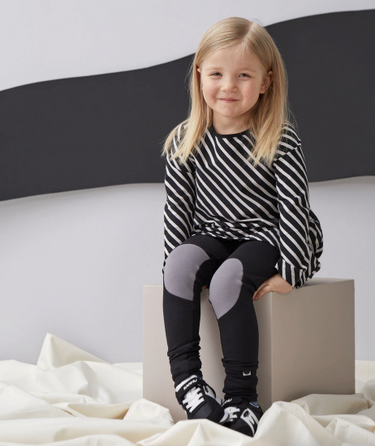 ★40%OFF★PAPU パプ STRIPE TUNIC KID BLACK SAND 20163