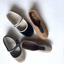 La Cadena ラカデナ GIMNASIA PANEL COLOR SLIP ON MILITAR(8322) kids パネルスリッポンBROWNKHAKI×BLACK 55210/557 2