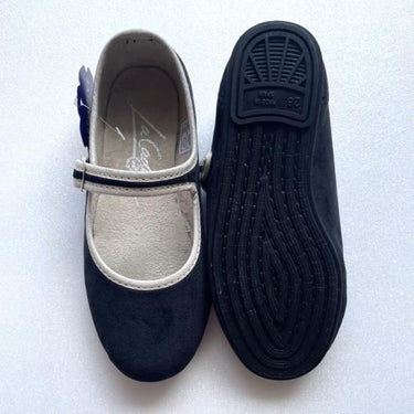 La Cadena ラカデナ MERCEDES BROCHE BOHEME SNAP BUTTON ONE STRAP kids ストラップシューズ BLACK×BEIGE 55771/002