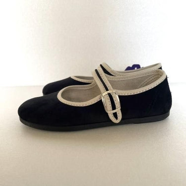 La Cadena ラカデナ MERCEDES BROCHE BOHEME SNAP BUTTON ONE STRAP kids ストラップシューズ BLACK×BEIGE 55771/002