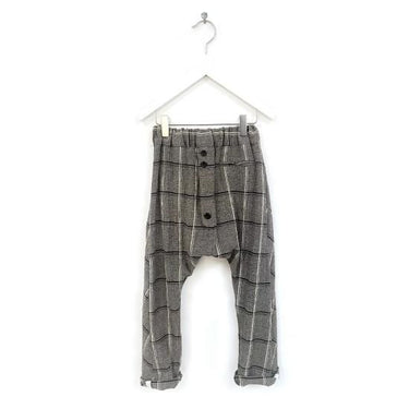 ★30%OFF★ANJA SCHWERBROCK アニャシュワーブロック PIRO low crotch trousers unisex Checks grey marl 2254