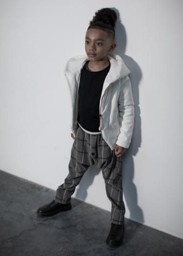 ★30%OFF★ANJA SCHWERBROCK アニャシュワーブロック PIRO low crotch trousers unisex Checks grey marl 2254