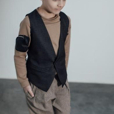 ★30%OFF★ANJA SCHWERBROCK アニャシュワーブロック LENIO classic waistcoat Punto milano black 2263