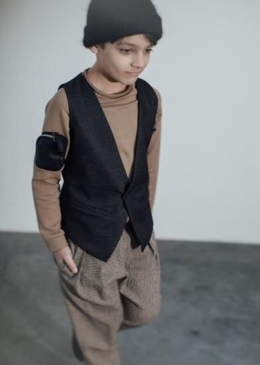 ★30%OFF★ANJA SCHWERBROCK アニャシュワーブロック LENIO classic waistcoat Punto milano black 2263