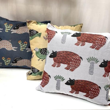 松尾ミユキ Cushion cover Beige cat クッションカバー MM1039