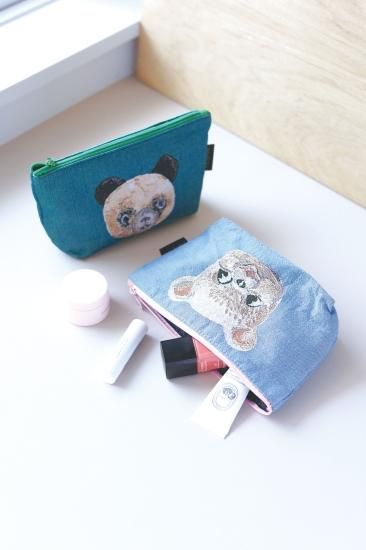 NathalieLete ナタリーレテ Animal Face Pouch Reglisse ポーチ NL441