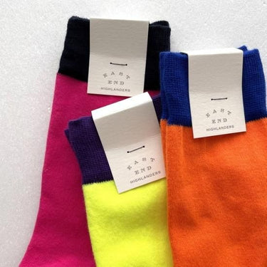 EAST END HIGHLANDERS イーストエンドハイランダーズ SOX-007 Navy/Neon Pink 4355-1203-1