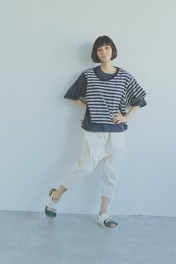 ★70%OFF★2023SS★nunuforme ヌヌフォルム VネックレイヤードT Charcoal 26-nf19-914-506