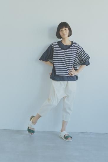 ★70%OFF★2023SS★nunuforme ヌヌフォルム VネックレイヤードT Charcoal 26-nf19-914-506