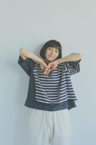 ★70%OFF★2023SS★nunuforme ヌヌフォルム VネックレイヤードT Charcoal 26-nf19-914-506