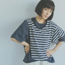 ★70%OFF★2023SS★nunuforme ヌヌフォルム VネックレイヤードT Charcoal 26-nf19-914-506