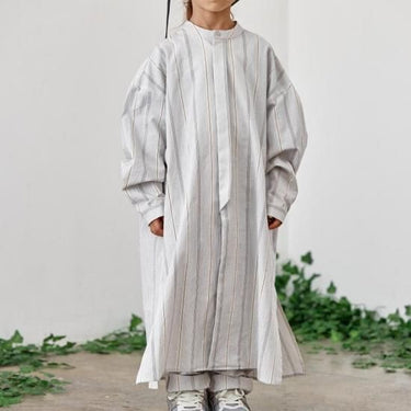 ★40%OFF★2023SS★MOUN TEN. マウンテン organic stripe dress greige 23S-MO14-1326
