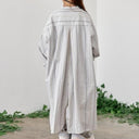 ★40%OFF★2023SS★MOUN TEN. マウンテン organic stripe dress greige 23S-MO14-1326