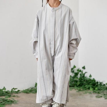 ★40%OFF★2023SS★MOUN TEN. マウンテン organic stripe dress greige 23S-MO14-1326