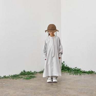 ★40%OFF★2023SS★MOUN TEN. マウンテン organic stripe dress greige 23S-MO14-1326
