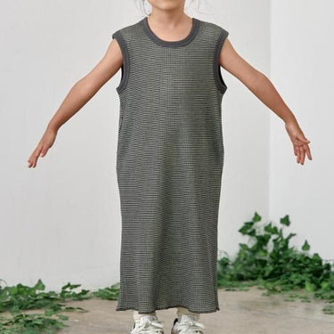 ★40%OFF★2023SS★MOUN TEN. マウンテン bicolor waffle dress charcoal x lime 23S-MO16-1317