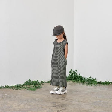 ★40%OFF★2023SS★MOUN TEN. マウンテン bicolor waffle dress charcoal x lime 23S-MO16-1317