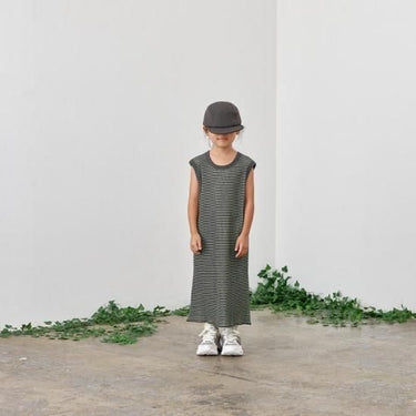 ★40%OFF★2023SS★MOUN TEN. マウンテン bicolor waffle dress charcoal x lime 23S-MO16-1317