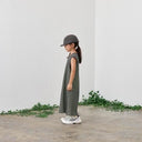 ★40%OFF★2023SS★MOUN TEN. マウンテン bicolor waffle dress charcoal x lime 23S-MO16-1317