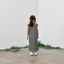 ★40%OFF★2023SS★MOUN TEN. マウンテン bicolor waffle dress charcoal x lime 23S-MO16-1317