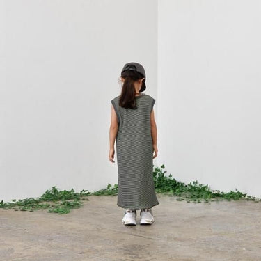 ★40%OFF★2023SS★MOUN TEN. マウンテン bicolor waffle dress charcoal x lime 23S-MO16-1317