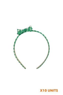 ★50%OFF★2023SS★tinycottons タイニーコットンズ CHECK HAIRBAND light cream/pine green SS23-347