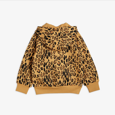 ★BASIC★mini rodini ミニロディーニ Basic leopard zip hoodie Beige