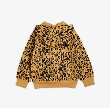 ★BASIC★mini rodini ミニロディーニ Basic leopard zip hoodie Beige
