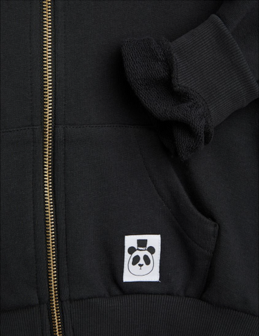 ★BASIC★mini rodini ミニロディーニ Basic solid zip hoodie Black