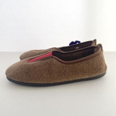 La Cadena ラカデナ GIMNASIA - SUMMER PILE PILE PANEL SLIP ON kids サマーパイル MARRON×RED 55233/11/03