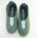 La Cadena ラカデナ GIMNASIA - SUMMER PILE PILE PANEL SLIP ON kids サマーパイル GREEN×SAX BLUE 55233/15/06