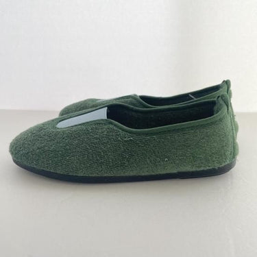 La Cadena ラカデナ GIMNASIA - SUMMER PILE PILE PANEL SLIP ON kids サマーパイル GREEN×SAX BLUE 55233/15/06