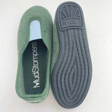 La Cadena ラカデナ GIMNASIA - SUMMER PILE PILE PANEL SLIP ON kids サマーパイル GREEN×SAX BLUE 55233/15/06