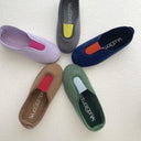 La Cadena ラカデナ GIMNASIA - SUMMER PILE PILE PANEL SLIP ON kids サマーパイル GREEN×SAX BLUE 55233/15/06