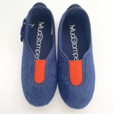 La Cadena ラカデナ GIMNASIA - SUMMER PILE PILE PANEL SLIP ON kids サマーパイル AZUL×ORANGE 55233/01/32
