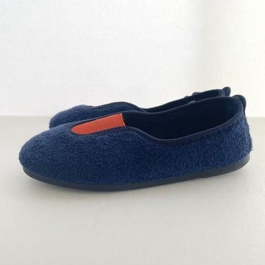 La Cadena ラカデナ GIMNASIA - SUMMER PILE PILE PANEL SLIP ON kids サマーパイル AZUL×ORANGE 55233/01/32
