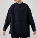 MOUN TEN. マウンテン polyester canapa pocket shirts navy 22S-MS26-1106