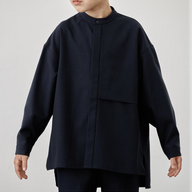 MOUN TEN. マウンテン polyester canapa pocket shirts navy 22S-MS26-1106