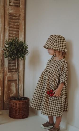 organic zoo オーガニックズー Olive Gingham Bucket Sun Hat 12BHGH