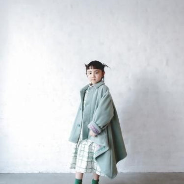 ★40%OFF★2023AW★michirico ミチリコ Back check coat くすみグリーン MR23AW-29 (kids/womens)
