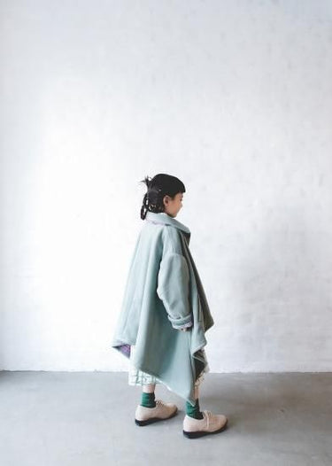 ★40%OFF★2023AW★michirico ミチリコ Back check coat くすみグリーン MR23AW-29 (kids/womens)
