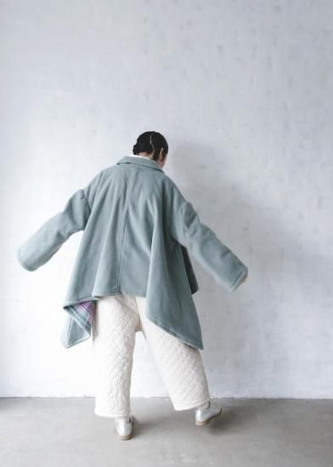 ★40%OFF★2023AW★michirico ミチリコ Back check coat くすみグリーン MR23AW-29 (kids/womens)