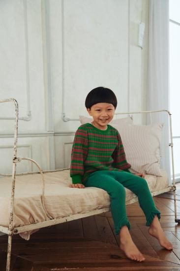 süß ジュース Frilled Knit Unitard green 0000-0530